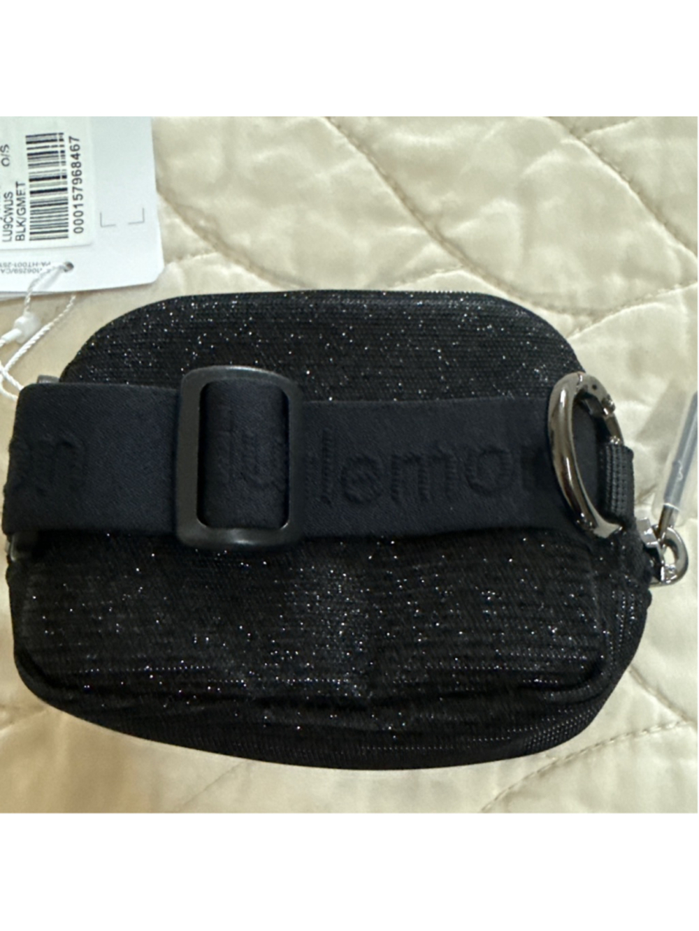 LLululemon Black Glitter Everywhere Belt Bag Nano One Size - Picture 3 of 3